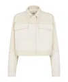 Fendi Ff Motif Denim Jacket In White