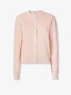 Fendi Ff Jacquard Wool Cardigan In Pink