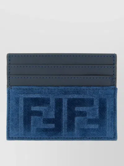 Fendi Ff Denim Logo Compact Card Holder