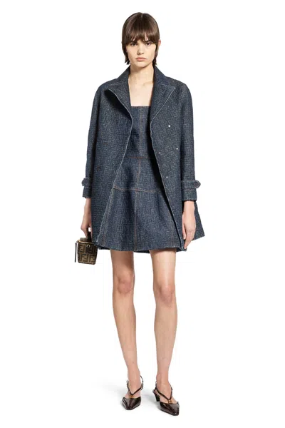 FENDI FF DENIM MINI DRESS