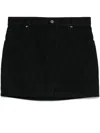 Fendi Denim Skirt With All-over Ff Motif In Black