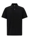 Fendi Polo Shirt Ribbed Short Sleeves In Black