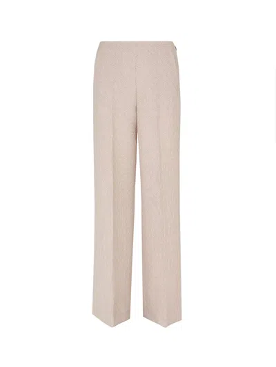 Fendi Ff Diagonal 3d Wool Trouser In Beige