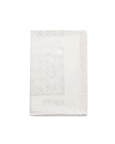 Fendi Ff Diagonal Silk Shawl In Red