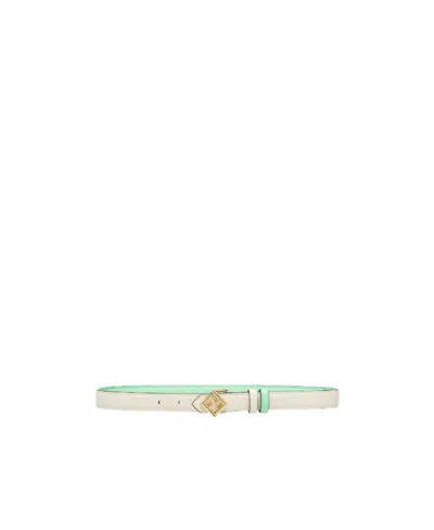 Fendi Ff Diamond Belt In White
