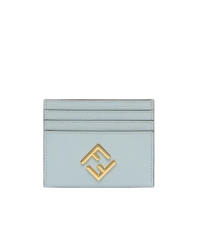 Fendi Ff Diamond Card Holder In Green