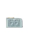 Fendi Ff Diamond Card Holder In Green