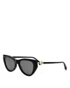 Fendi Smoke Cat Eye Ladies Sunglasses Fe40135i 01a 135 In Black