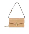 Fendi Ff Diamond Chain Wallet In Nude