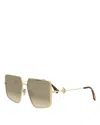 Fendi Ff Diamond Geometric Sunglasses, 59mm In Gold/brown Gradient