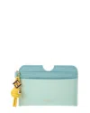 Fendi Ff Diamond Leather Card Case In Blue