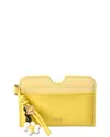 Fendi Mini Leather Wallet With Chic Design In Yellow