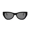 Fendi Smoke Cat Eye Ladies Sunglasses Fe40135i 01a 135 In Black