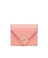 Fendi Ff Diamonds Tri-fold Wallet In Pink
