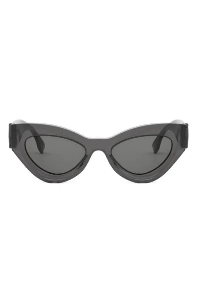 Fendi Ff Diamonds 52mm Cat Eye Sunglasses In Gray