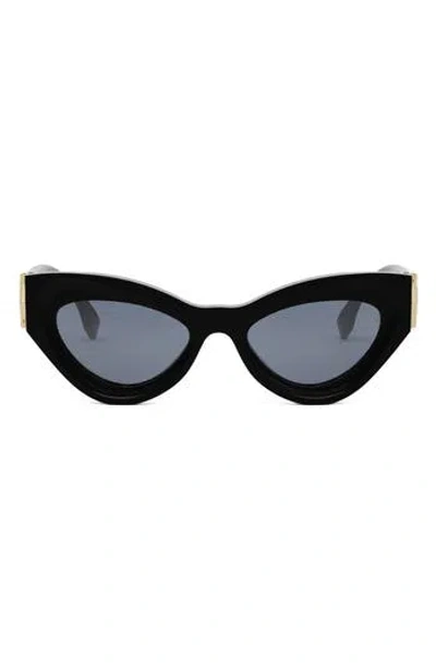 Fendi Ff Diamonds 52mm Cat Eye Sunglasses In Black