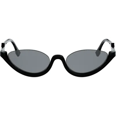 Fendi Ff Diamonds 53mm Oval Sunglasses In Black