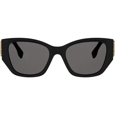 Fendi Ff Diamond Logo Acetate Cat-eye Sunglasses In Black