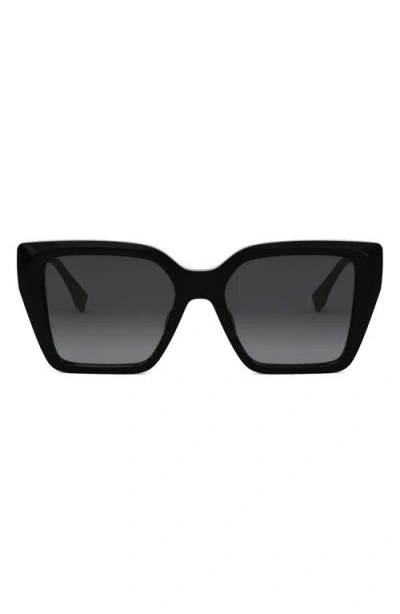 Fendi Ff Diamonds 54mm Gradient Square Sunglasses In Black