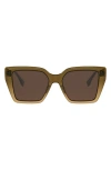 Fendi Ff Diamonds 54mm Gradient Square Sunglasses In Green