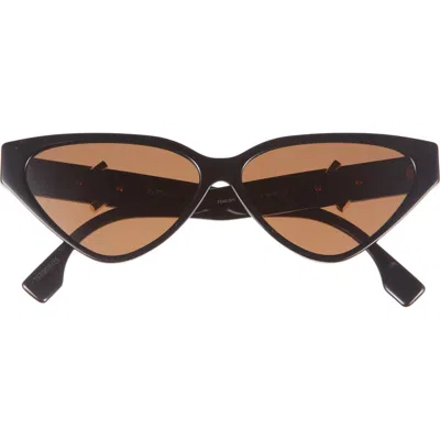 Fendi Ff Diamonds 57mm Cat Eye Sunglasses In Black
