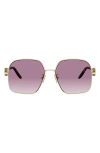 Fendi Ff Diamonds 58mm Gradient Square Sunglasses In Green