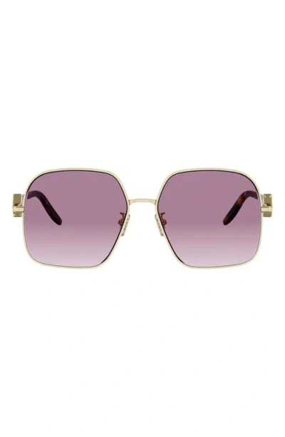 Fendi Ff Diamonds 58mm Gradient Square Sunglasses In Green