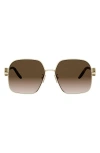 Fendi Ff Diamonds 58mm Gradient Square Sunglasses In White