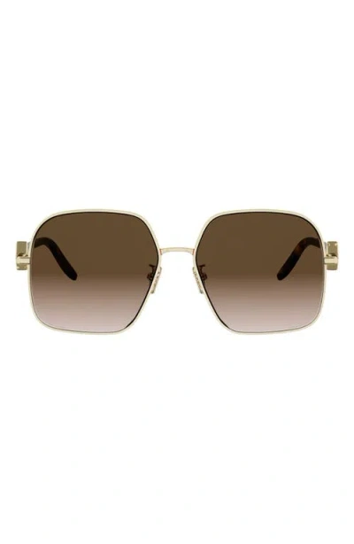 Fendi Ff Diamonds 58mm Gradient Square Sunglasses In White