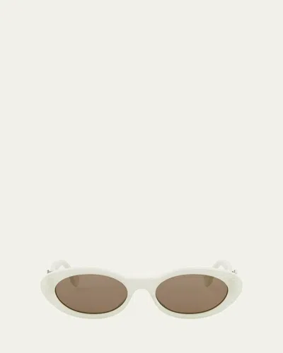 Fendi Ff Diamonds Acetate Oval Sunglasses