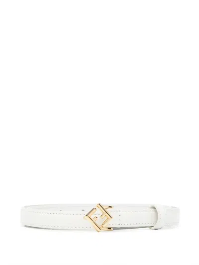 Fendi Ff Diamonds Belt In White