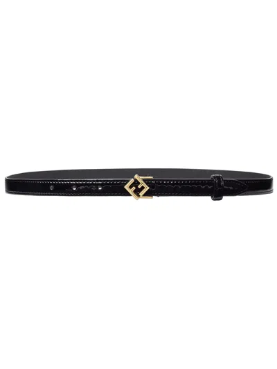 Fendi "ff Diamonds" Belt In Black