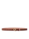 Fendi Brown And Pink Leather Reversible Belt In Brown
