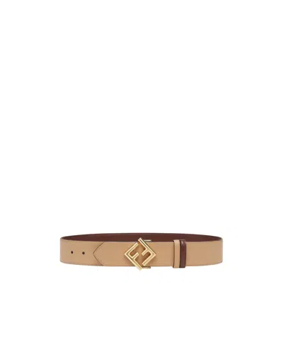 Fendi Ff Diamonds Belt In Nude