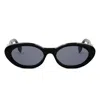 Fendi Ff Diamonds Black Oval Sunglasses In Black