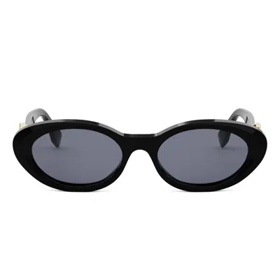 FENDI FENDI FF DIAMONDS BLACK OVAL SUNGLASSES