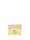 Fendi Yellow And Beige Leather Flat Card Holder