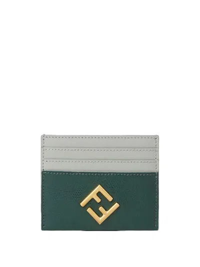 Fendi Ff Diamonds Card Case Accessories In Green