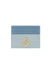Fendi Ff Diamonds Card Case In Light Blue