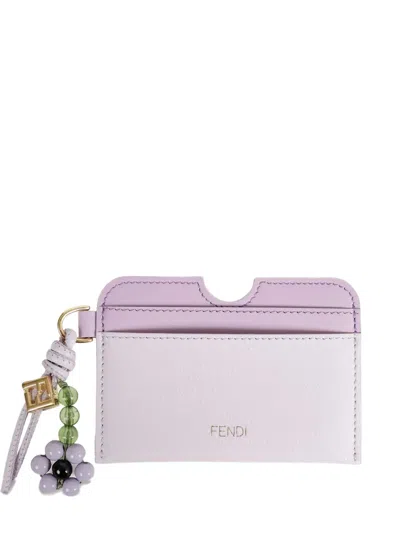 Fendi Mini Card Case Pouch Handbag In Purple