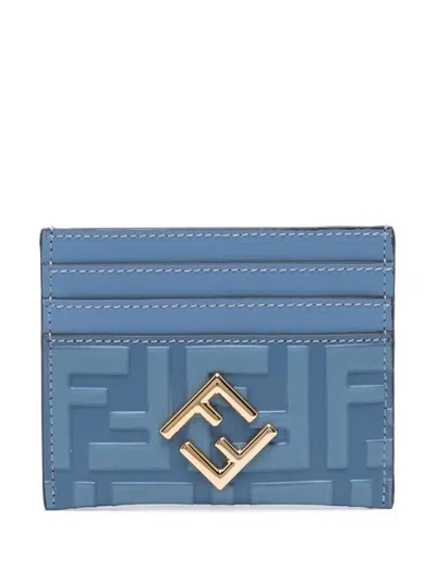 Fendi Ff Diamonds Card Case In Blue
