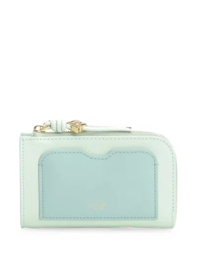 Fendi Ff Diamonds Card Holder In Green