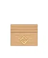 Fendi Card Case Ff Diamonds Porta Carte Piatto In Pelle Ff Marrone Chi In Nude