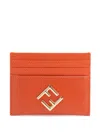 Fendi `ff Diamonds` Card Case In Orange