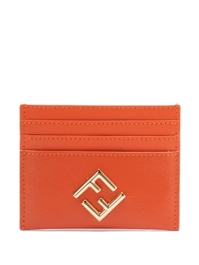 Fendi `ff Diamonds` Card Case In Red
