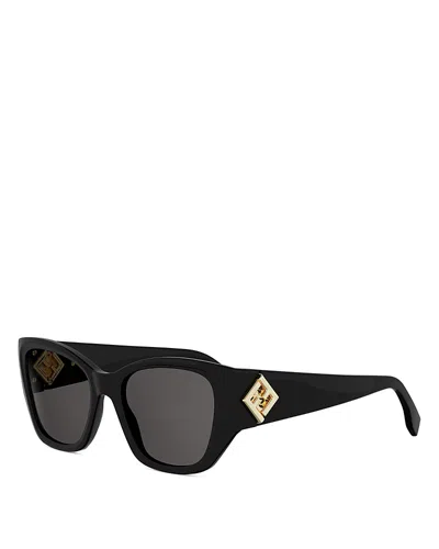 Fendi Ff Diamonds Cat Eye Sunglasses, 54mm In Black