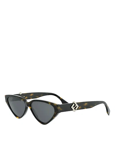 Fendi Ff Diamonds Cat Eye Sunglasses, 57mm In Brown