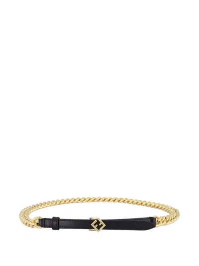 Fendi Ff Diamonds Chain Belt In Black