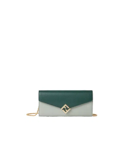 FENDI FENDI FF DIAMONDS CHAIN-LINKED CONTINENTAL WALLET