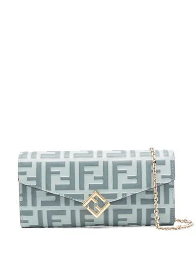 Fendi Ff Diamonds Continental Wallet In Blau